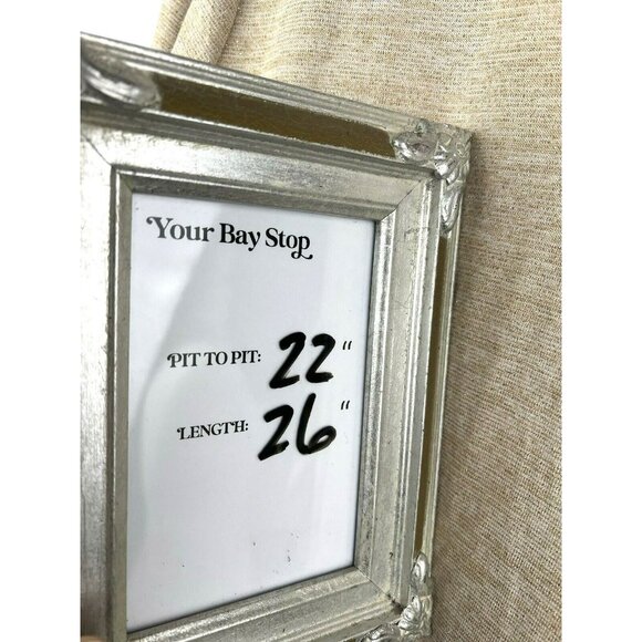 Talbots Faux Wrap Blouse Cardigan Women’s P XL  Long Sleeve Gold Shimmer Solid - Picture 6 of 7